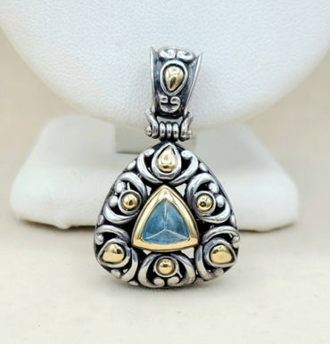  John Hardy Pendant with Blue Topaz & Gold