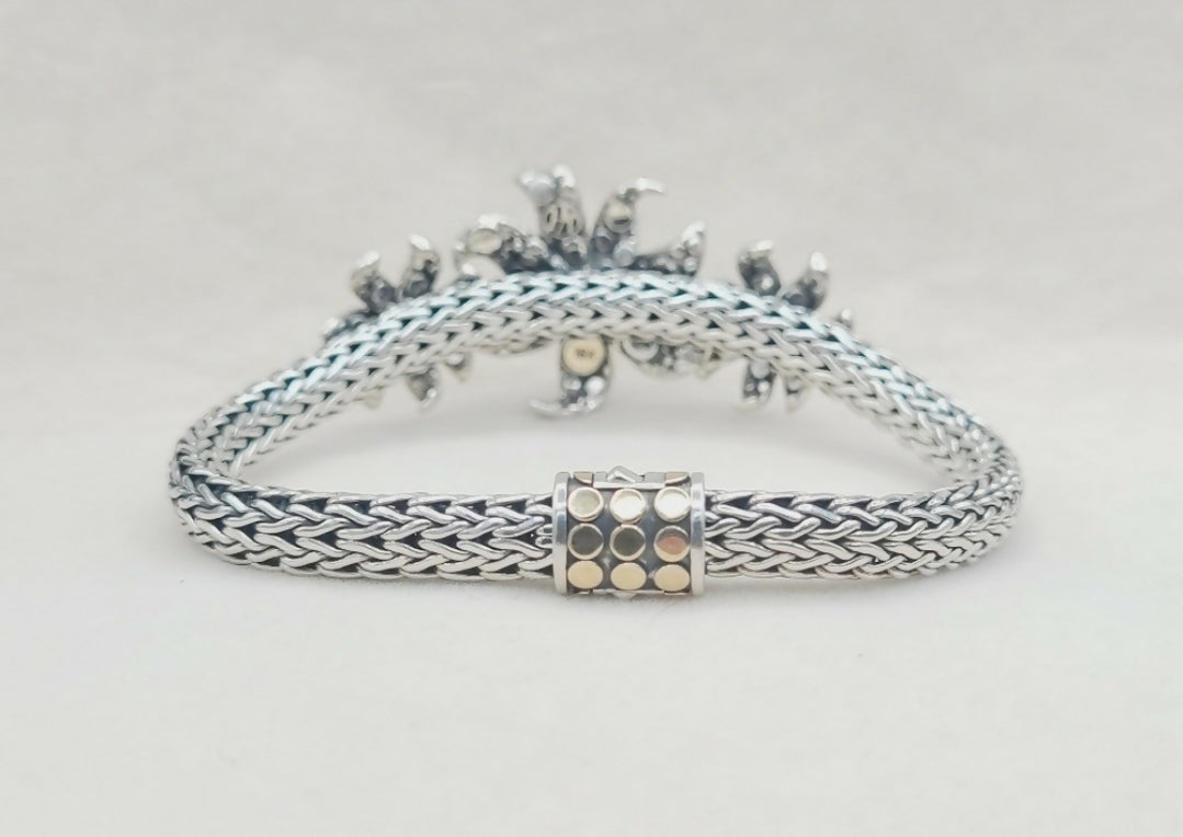 John Hardy Dot Ayu Frangipani Flower Bracelet With Gold