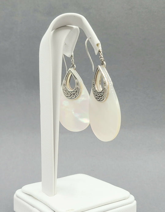  John Hardy Dot Drop Mother Of Pearl Earrings
