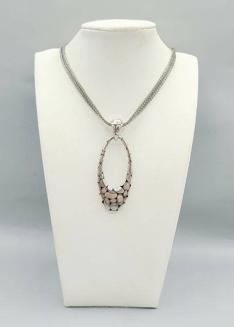  John Hardy Large Pebble Kali Double Chain Pendant Necklace
