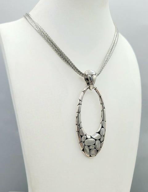  John Hardy Large Pebble Kali Double Chain Pendant Necklace