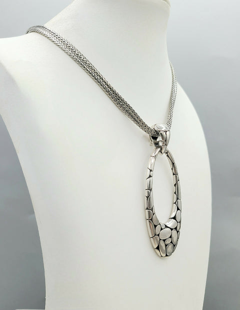  John Hardy Large Pebble Kali Double Chain Pendant Necklace