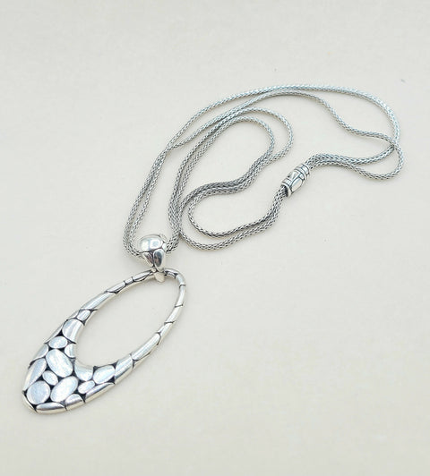  John Hardy Large Pebble Kali Double Chain Pendant Necklace