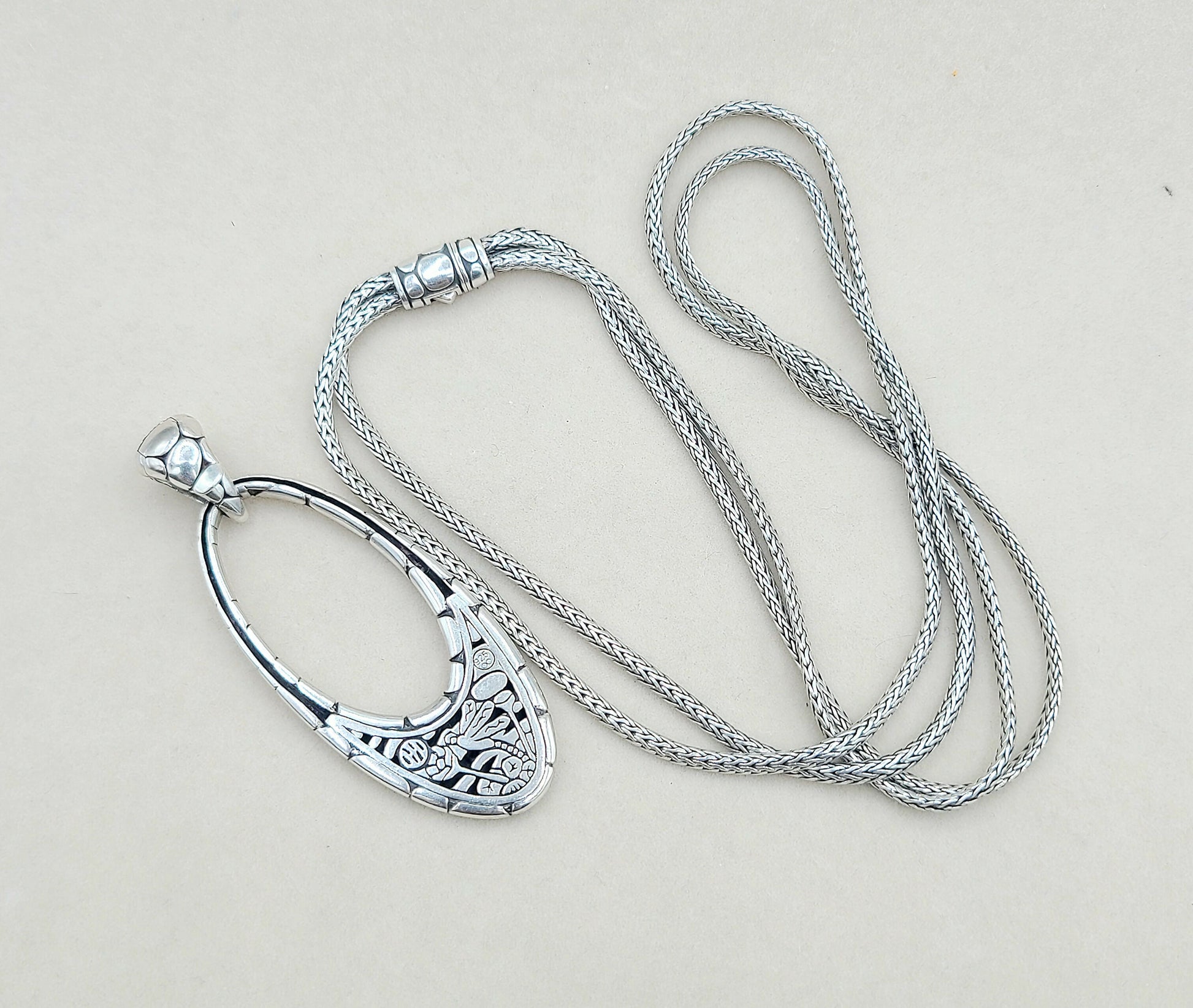 John Hardy Kali Double Chain Pebble Pendant Necklace | Certified   AYW Luxury #