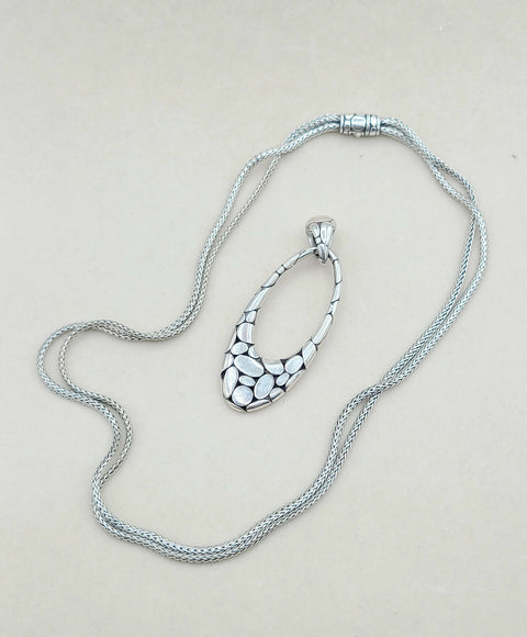 John Hardy Large Pebble Kali Double Chain Pendant Necklace