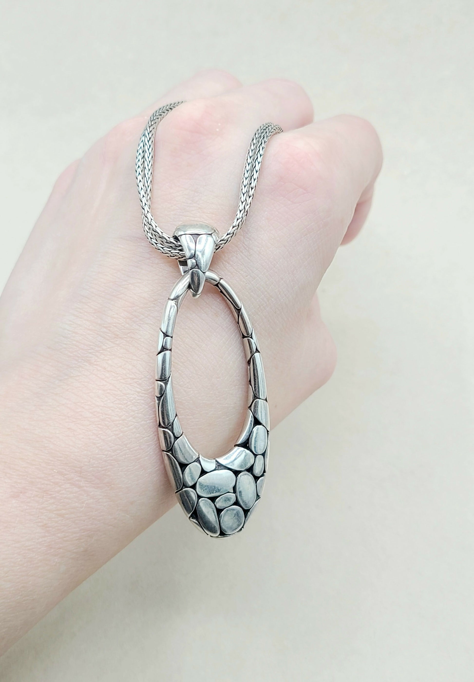 John Hardy Kali Double Chain Pebble Pendant Necklace | Certified   AYW Luxury #