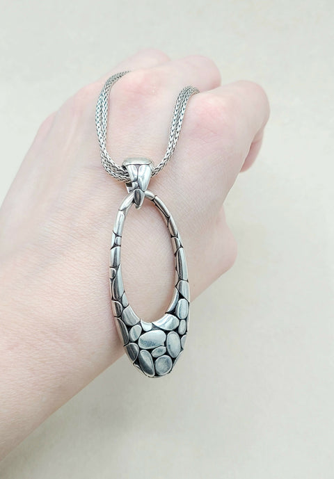  John Hardy Large Pebble Kali Double Chain Pendant Necklace