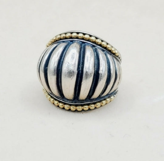  LAGOS Caviar Large Dome Ring With Gold