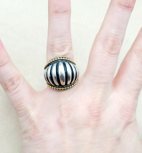  LAGOS Caviar Large Dome Ring With Gold