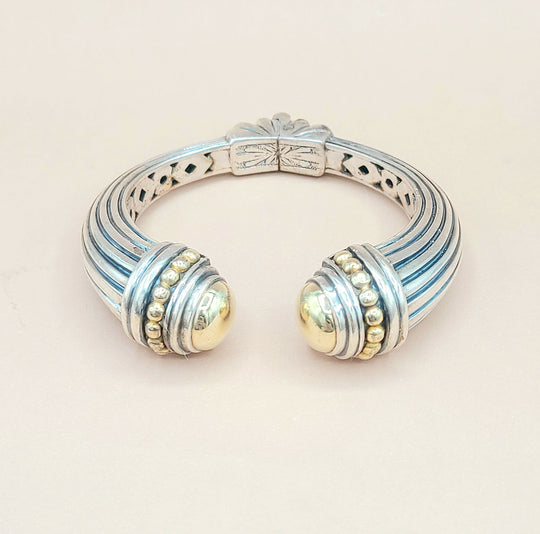  Lagos-Caviar-Large Gold Dome Cuff-Bracelet