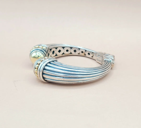  Lagos-Caviar-Large Gold Dome Cuff-Bracelet