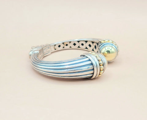 Lagos-Caviar-Large Gold Dome Cuff-Bracelet