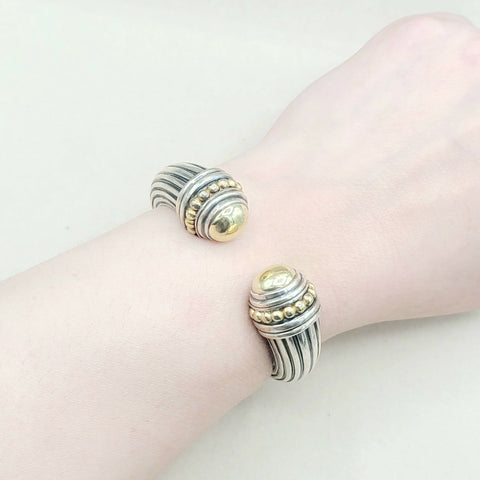  Lagos-Caviar-Large Gold Dome Cuff-Bracelet