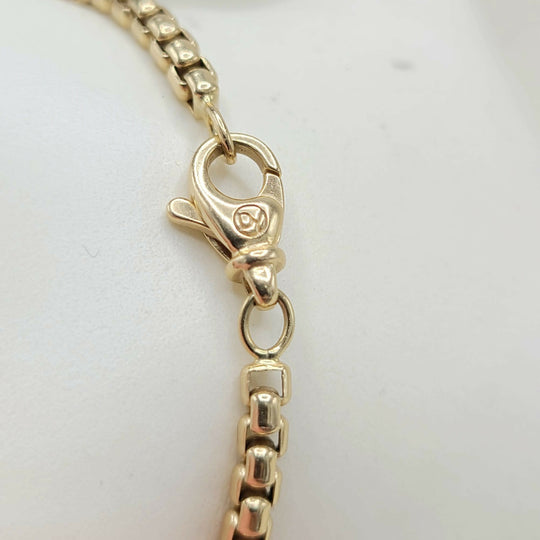 David Yurman 3.4mm Box Chain Necklace In 18k Yellow Gold , 24”