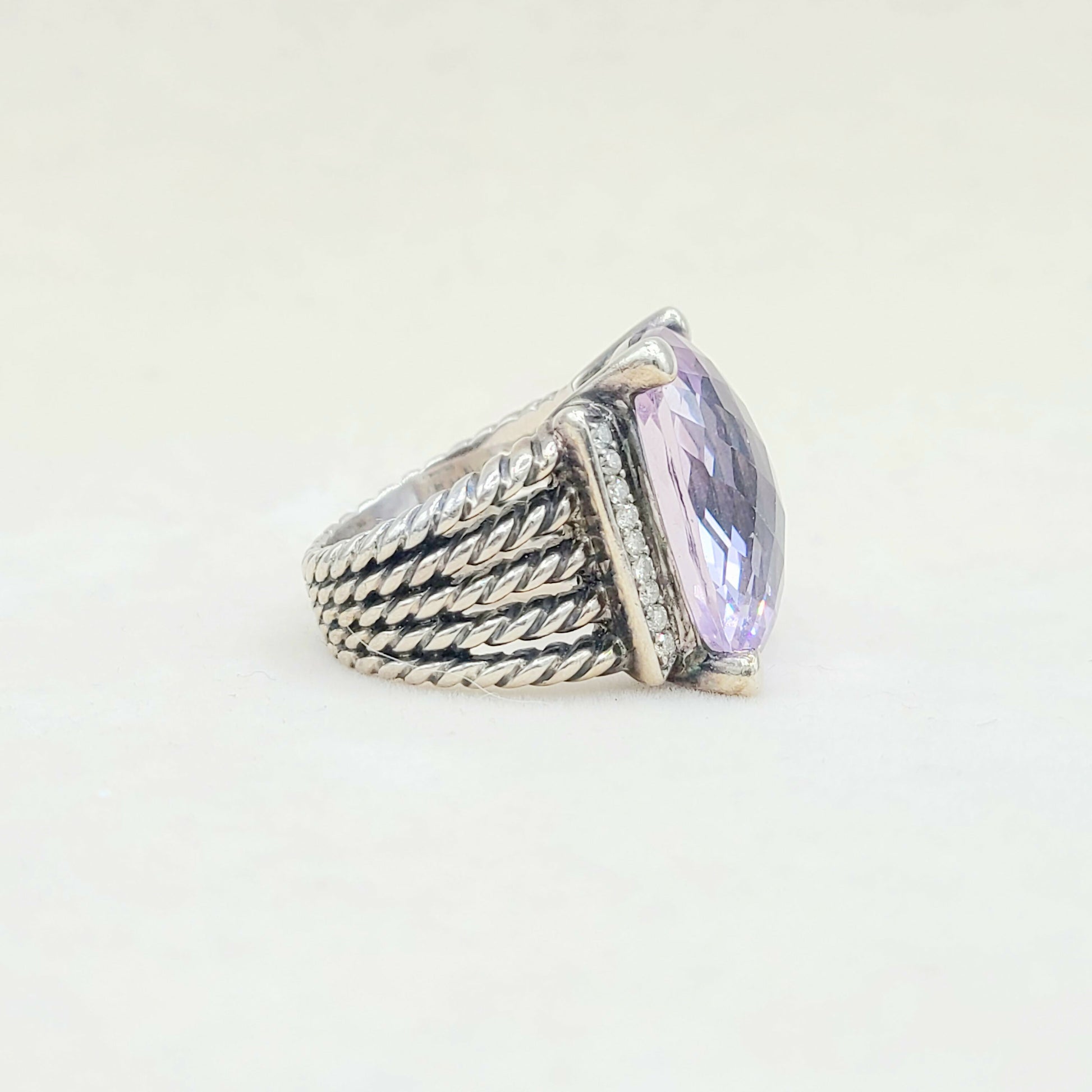    David Yurman Wheaton 20×15 Lavender Amethyst Diamond Ring