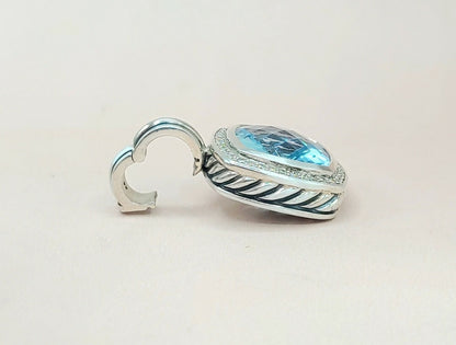 side view david yurman albion blue topaz and diamond pendant