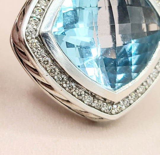 close up david yurman albion blue topaz and diamond pendant