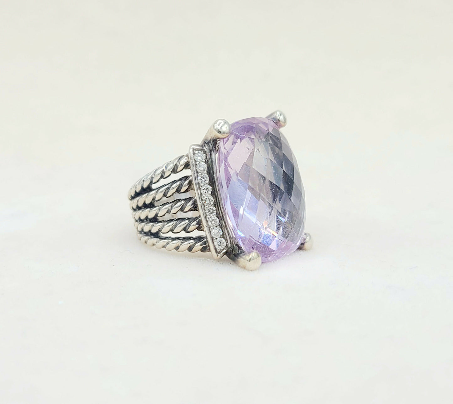    David Yurman Wheaton 20×15 Lavender Amethyst Diamond Ring