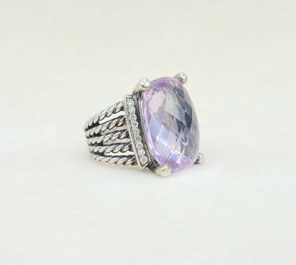    David Yurman Wheaton 20×15 Lavender Amethyst Diamond Ring