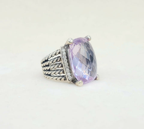  David Yurman Wheaton 20×15 Lavender Amethyst Diamond Ring