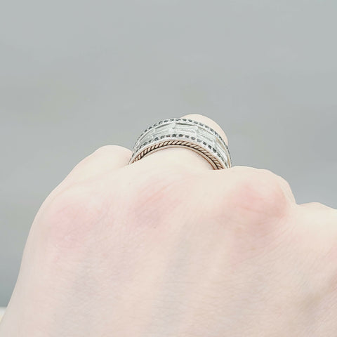  David Yurman Wide Black Diamonds Armory Band Ring