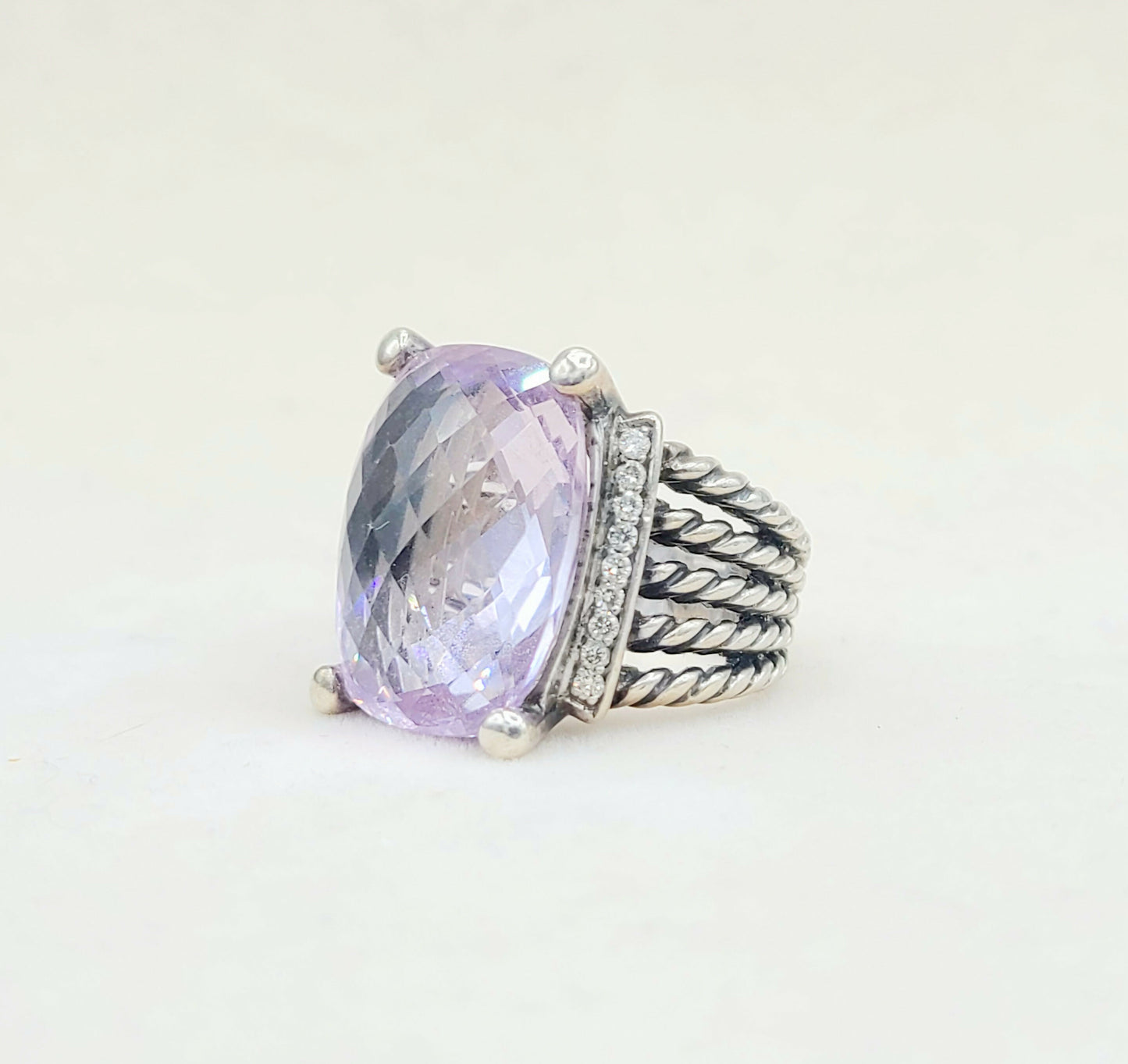    David Yurman Wheaton 20×15 Lavender Amethyst Diamond Ring