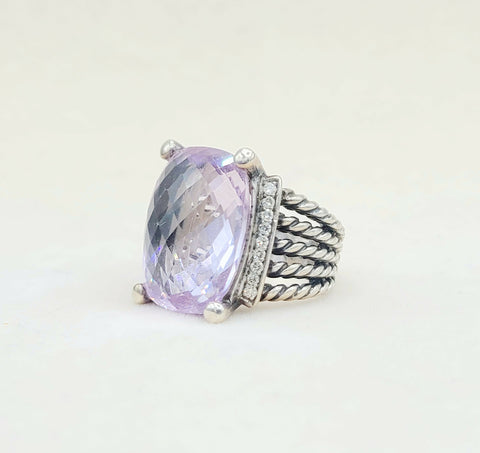  David Yurman Wheaton 20×15 Lavender Amethyst Diamond Ring