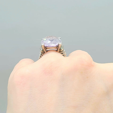 David Yurman Wheaton 20×15 Lavender Amethyst Diamond Ring