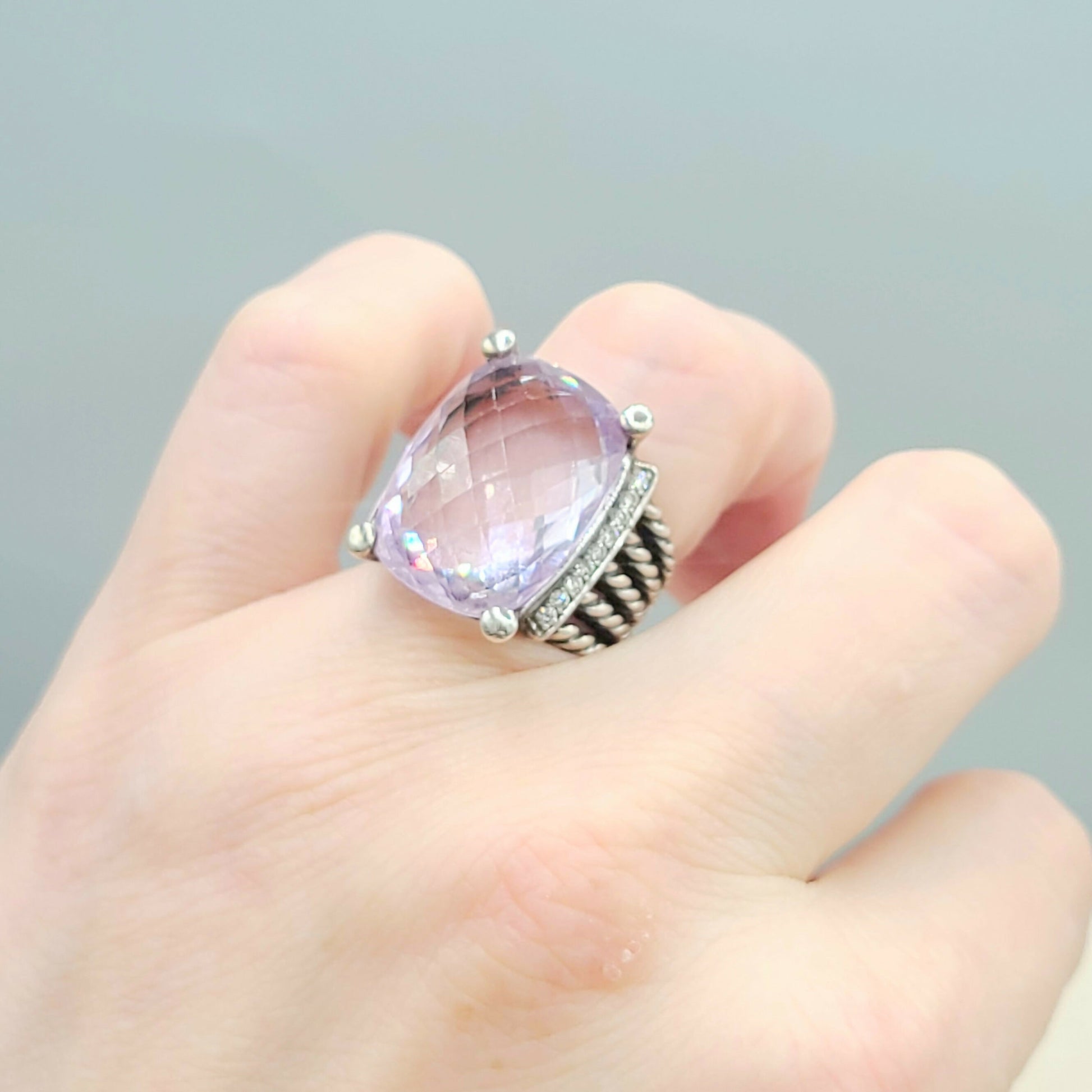    David Yurman Wheaton 20×15 Lavender Amethyst Diamond Ring