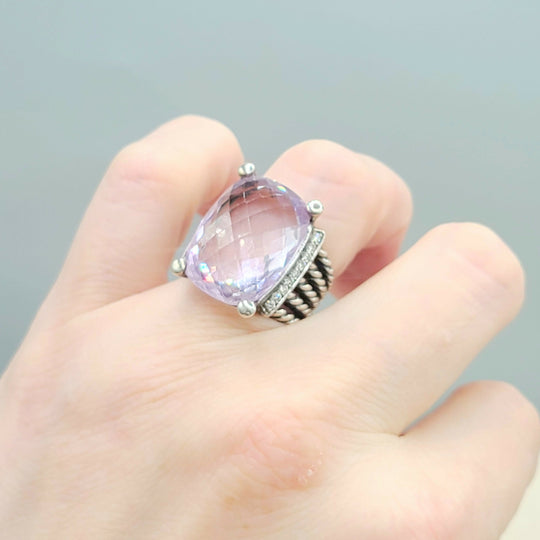  David Yurman Wheaton 20×15 Lavender Amethyst Diamond Ring