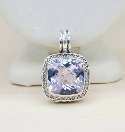    David Yurman Albion-14mm Lavender Amethyst & Diamond Pendant Enhancer