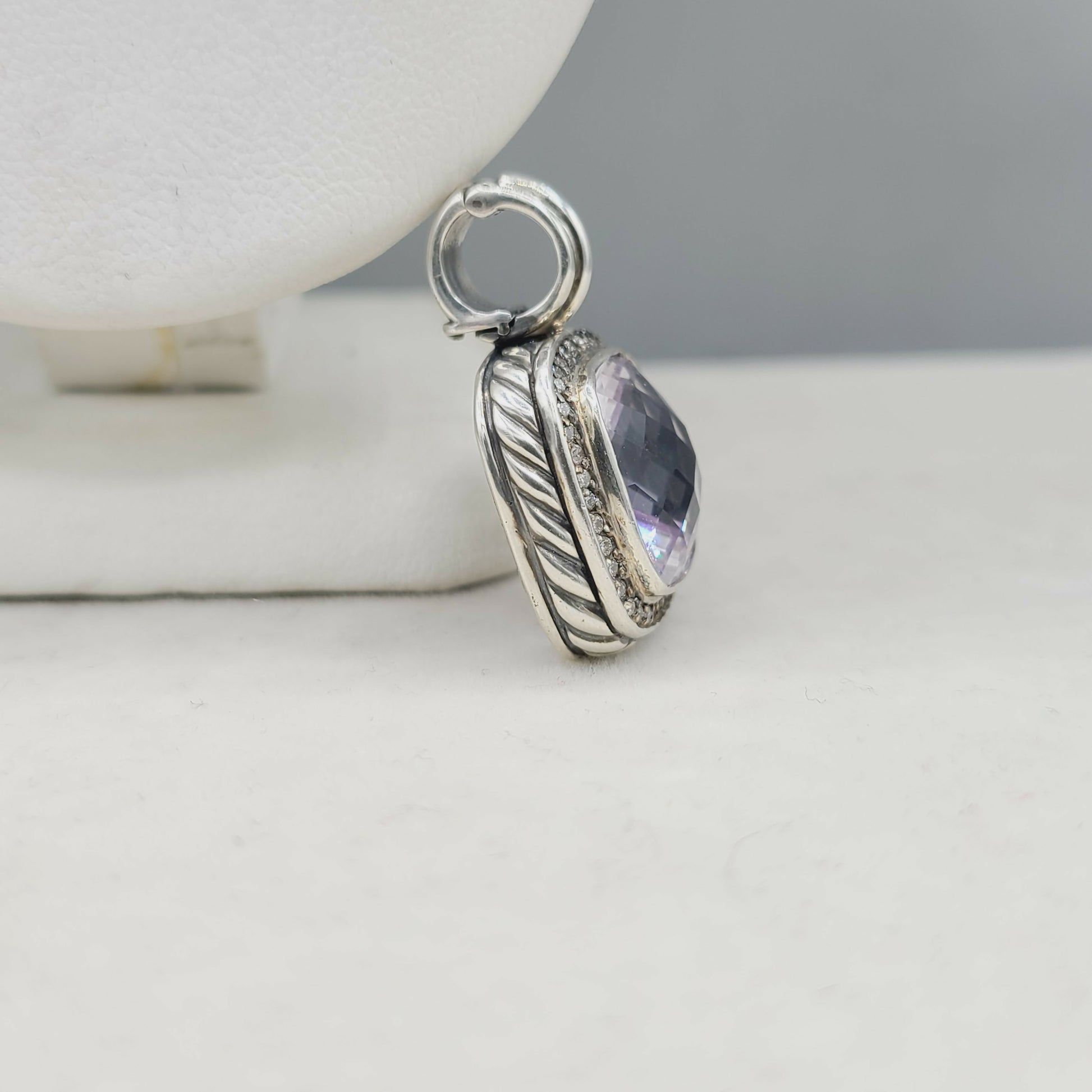    David Yurman Albion-14mm Lavender Amethyst & Diamond Pendant Enhancer